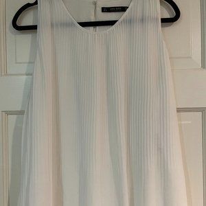 Zara Pleated White Blouse